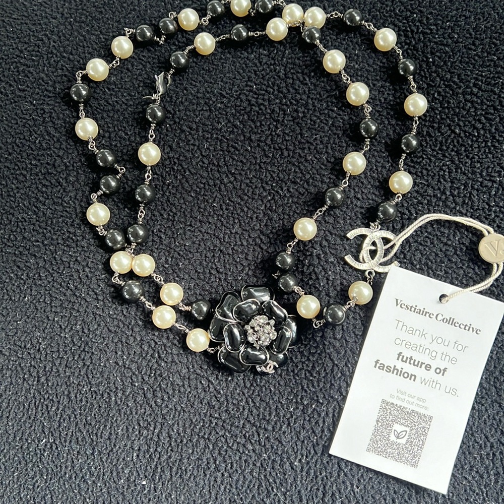 Beautiful Chanel necklace, belt, bracelet with Camellia flower.